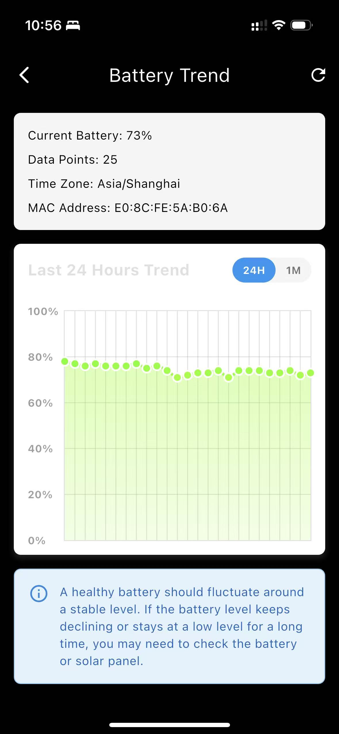 Battery Level Screenshot